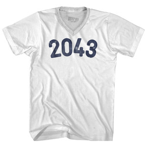 2043 Year Celebration Adult Tri-Blend V-neck T-shirt - White