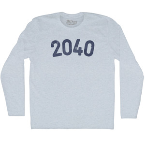 2040 Year Celebration Adult Tri-Blend Long Sleeve T-shirt - Athletic White 2040 Year Celebration Adult Tri-Blend Long Sleeve T-shirt - Athletic White