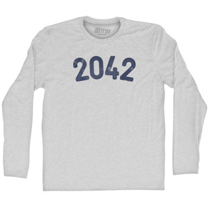 2042 Year Celebration Adult Cotton Long Sleeve T-shirt - Grey Heather