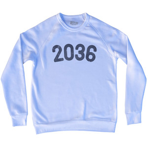 2036 Year Celebration Adult Tri-Blend Sweatshirt - White 2036 Year Celebration Adult Tri-Blend Sweatshirt - White