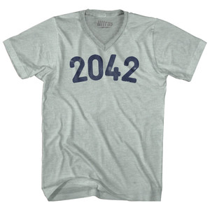 2042 Year Celebration Adult Tri-Blend V-neck T-shirt - Athletic Cool Grey 2042 Year Celebration Adult Tri-Blend V-neck T-shirt - Athletic Cool Grey