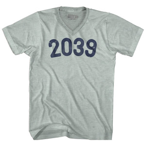 2039 Year Celebration Adult Tri-Blend V-neck T-shirt - Athletic Cool Grey 2039 Year Celebration Adult Tri-Blend V-neck T-shirt - Athletic Cool Grey