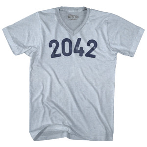 2042 Year Celebration Adult Tri-Blend V-neck T-shirt - Athletic White 2042 Year Celebration Adult Tri-Blend V-neck T-shirt - Athletic White