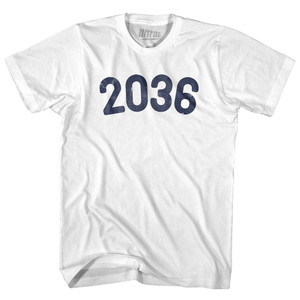 2036 Year Celebration Womens Cotton Junior Cut T-Shirt - White