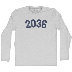2036 Year Celebration Adult Cotton Long Sleeve T-shirt - Grey Heather 2036 Year Celebration Adult Cotton Long Sleeve T-shirt - Grey Heather