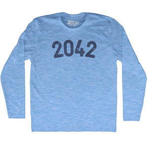2042 Year Celebration Adult Tri-Blend Long Sleeve T-shirt - Athletic Blue 2042 Year Celebration Adult Tri-Blend Long Sleeve T-shirt - Athletic Blue