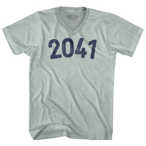 2041 Year Celebration Adult Tri-Blend V-neck T-shirt - Athletic Cool Grey 2041 Year Celebration Adult Tri-Blend V-neck T-shirt - Athletic Cool Grey
