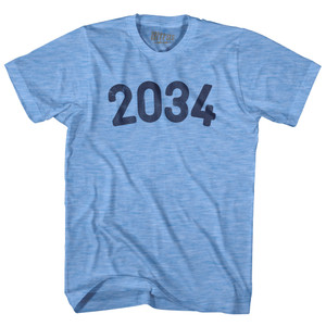 2034 Year Celebration Adult Tri-Blend T-shirt - Athletic Blue