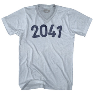 2041 Year Celebration Adult Tri-Blend V-neck T-shirt - Athletic White 2041 Year Celebration Adult Tri-Blend V-neck T-shirt - Athletic White