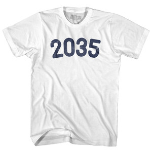 2035 Year Celebration Adult Cotton T-shirt - White