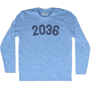 2036 Year Celebration Adult Tri-Blend Long Sleeve T-shirt - Athletic Blue 2036 Year Celebration Adult Tri-Blend Long Sleeve T-shirt - Athletic Blue