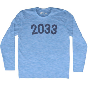 2033 Year Celebration Adult Tri-Blend Long Sleeve T-shirt - Athletic Blue 2033 Year Celebration Adult Tri-Blend Long Sleeve T-shirt - Athletic Blue