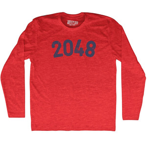 2048 Year Celebration Adult Tri-Blend Long Sleeve T-shirt - Athletic Red 2048 Year Celebration Adult Tri-Blend Long Sleeve T-shirt - Athletic Red