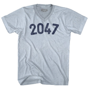 2047 Year Celebration Adult Tri-Blend V-neck T-shirt - Athletic White 2047 Year Celebration Adult Tri-Blend V-neck T-shirt - Athletic White