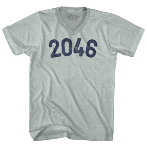 2046 Year Celebration Adult Tri-Blend V-neck T-shirt - Athletic Cool Grey 2046 Year Celebration Adult Tri-Blend V-neck T-shirt - Athletic Cool Grey