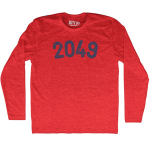2049 Year Celebration Adult Tri-Blend Long Sleeve T-shirt - Athletic Red 2049 Year Celebration Adult Tri-Blend Long Sleeve T-shirt - Athletic Red