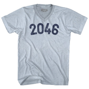 2046 Year Celebration Adult Tri-Blend V-neck T-shirt - Athletic White 2046 Year Celebration Adult Tri-Blend V-neck T-shirt - Athletic White
