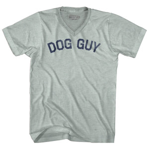 Dog Guy Adult Tri-Blend V-neck T-shirt - Athletic Cool Grey