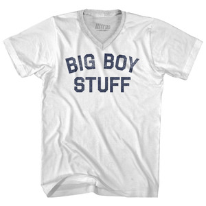 Big Boy Stuff Adult Tri-Blend V-neck T-shirt - White