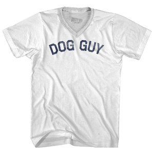 Dog Guy Adult Tri-Blend V-neck T-shirt - White