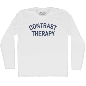Contrast Therapy Adult Cotton Long Sleeve T-shirt - White