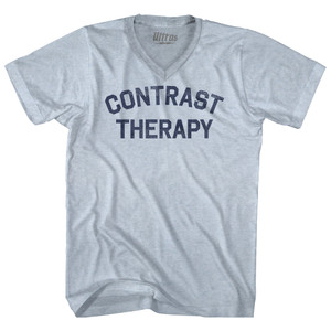 Contrast Therapy Adult Tri-Blend V-neck T-shirt - Athletic White