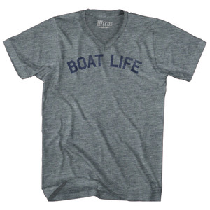 Boat Life Tri-Blend V-neck Womens Junior Cut T-shirt - Athletic Grey Boat Life Tri-Blend V-neck Womens Junior Cut T-shirt - Athletic Grey