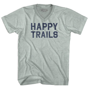 Happy Trails Adult Tri-Blend V-neck T-shirt - Athletic Cool Grey