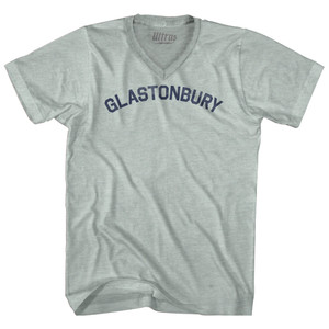 Glastonbury Adult Tri-Blend V-neck T-shirt - Athletic Cool Grey