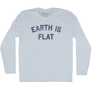 Earth Is Flat Adult Tri-Blend Long Sleeve T-shirt - Athletic White Earth Is Flat Adult Tri-Blend Long Sleeve T-shirt - Athletic White