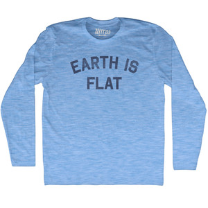 Earth Is Flat Adult Tri-Blend Long Sleeve T-shirt - Athletic Blue Earth Is Flat Adult Tri-Blend Long Sleeve T-shirt - Athletic Blue
