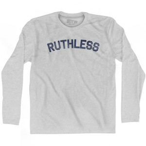 Ruthless Adult Cotton Long Sleeve T-shirt - Grey Heather