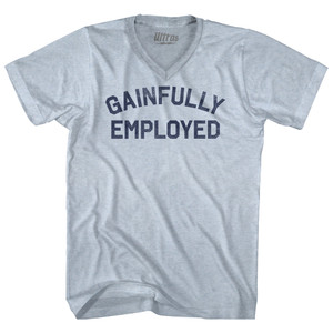 Gainfully Employed Adult Tri-Blend V-neck T-shirt - Athletic White Gainfully Employed Adult Tri-Blend V-neck T-shirt - Athletic White