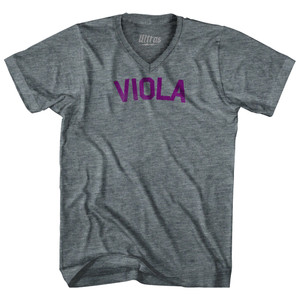 Viola Tri-Blend V-neck Womens Junior Cut T-shirt - Athletic Grey Viola Tri-Blend V-neck Womens Junior Cut T-shirt - Athletic Grey