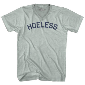 Hoeless Adult Tri-Blend V-neck T-shirt - Athletic Cool Grey