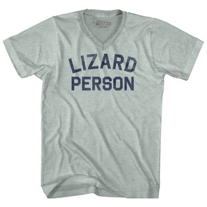 Lizard Person Adult Tri-Blend V-neck T-shirt - Athletic Cool Grey Lizard Person Adult Tri-Blend V-neck T-shirt - Athletic Cool Grey
