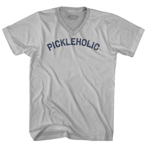 Pickleholic Adult Tri-Blend V-neck T-shirt - Cool Grey