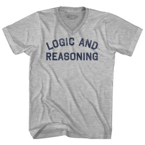 Logic And Reasoning Adult Cotton V-neck T-shirt - Grey Heather