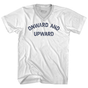 Onward And Upward Adult Tri-Blend V-neck T-shirt - White