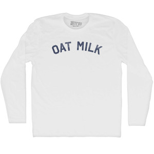 Oat Milk Adult Cotton Long Sleeve T-shirt - White