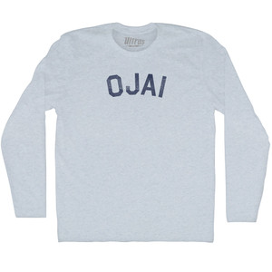 Ojai Adult Tri-Blend Long Sleeve T-shirt - Athletic White