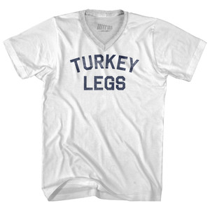 Turkey Legs Adult Tri-Blend V-neck T-shirt - White