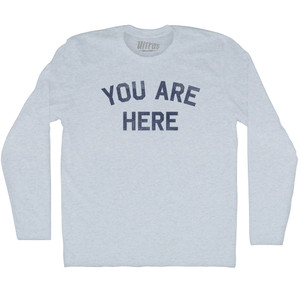 You Are Here Adult Tri-Blend Long Sleeve T-shirt - Athletic White You Are Here Adult Tri-Blend Long Sleeve T-shirt - Athletic White