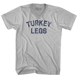 Turkey Legs Adult Tri-Blend V-neck T-shirt - Cool Grey