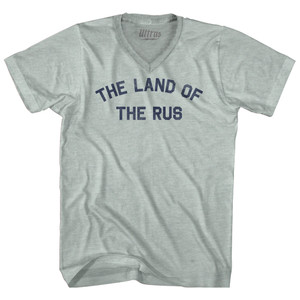 The Land Of The Rus Adult Tri-Blend V-neck T-shirt - Athletic Cool Grey The Land Of The Rus Adult Tri-Blend V-neck T-shirt - Athletic Cool Grey