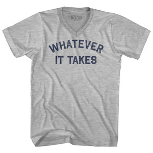 Whatever It Takes Adult Cotton V-neck T-shirt - Grey Heather