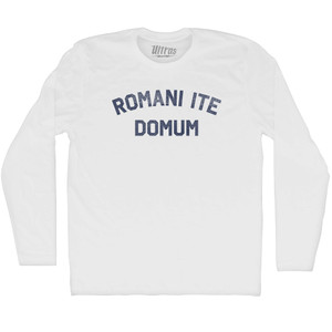 Romani Ite Domum Adult Cotton Long Sleeve T-shirt - White