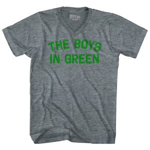 The Boys In Green Adult Tri-Blend V-neck T-shirt - Athletic Grey