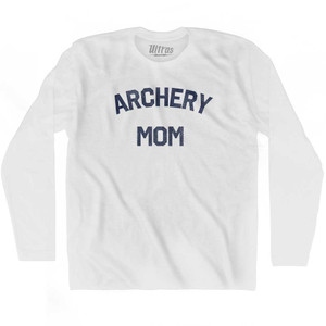 Archery Mom Adult Cotton Long Sleeve T-shirt - White