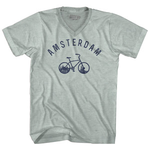 Amsterdam Bike Adult Tri-Blend V-neck T-shirt - Athletic Cool Grey Amsterdam Bike Adult Tri-Blend V-neck T-shirt - Athletic Cool Grey
